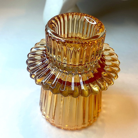 NEW ROBERT STANLEY SIGNATURE COLLECTION 3 PIECE GLASS CANDLE HOLDER - Picture 2 of 6